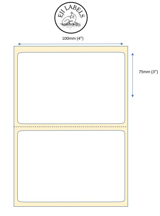 4 x 3" (100 x 75mm) Labels. Plain White Fan Fold