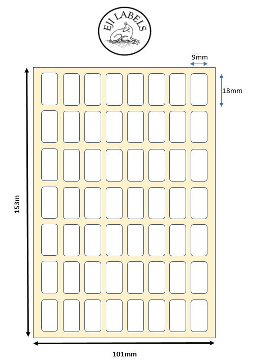 9 x 18mm mini labels