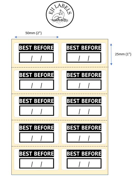 Best Before Labels. 50 x 25mm – EJI Labels