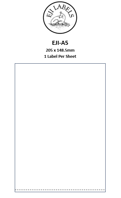 A5 Label Sheets. 205 x 148.5mm