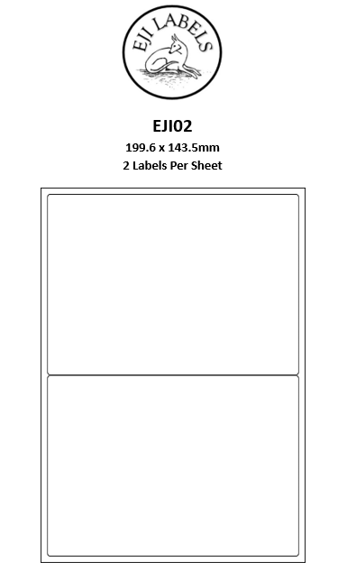 A4 Label Sheets 2 per page. L7168 / J8168