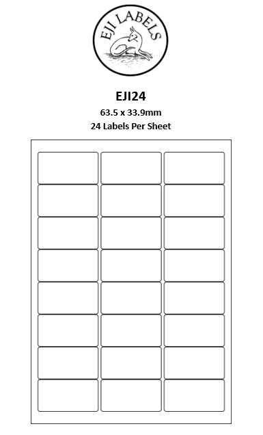 A4 Label Sheets 24 per page. L7159 / J8159