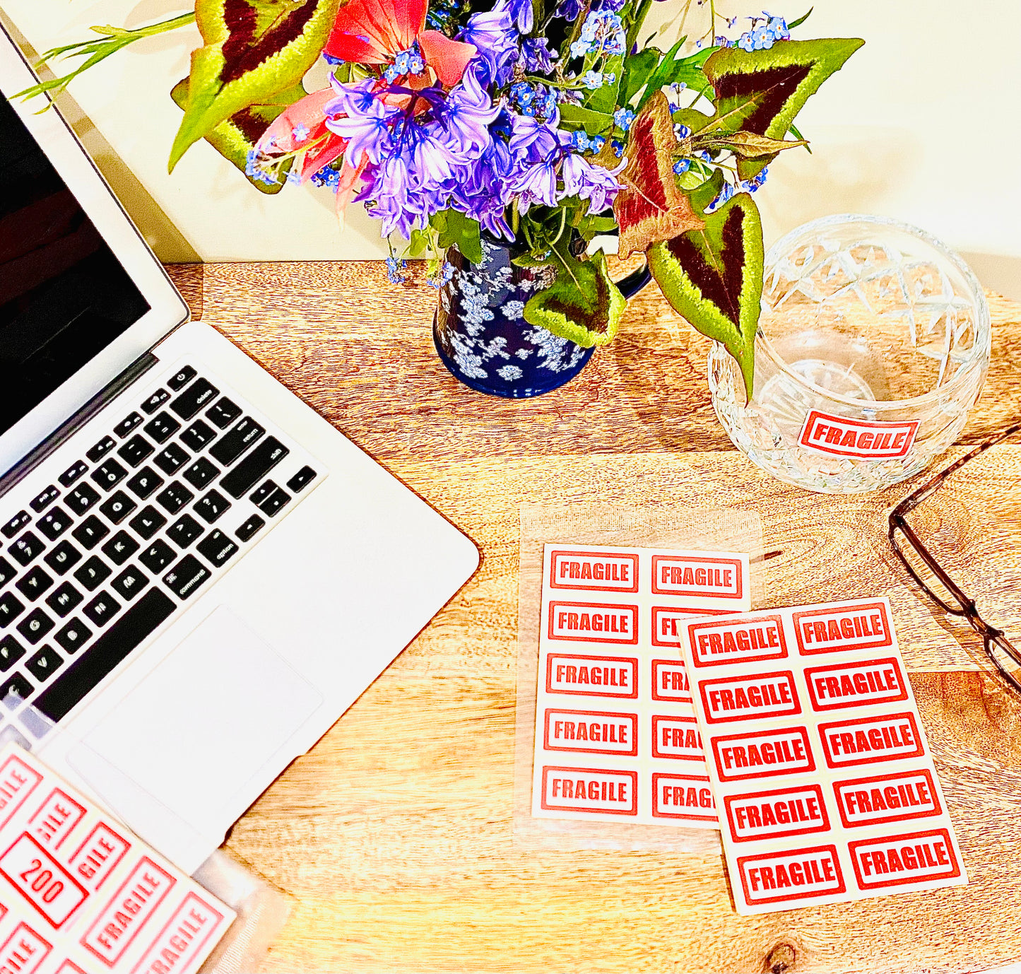 Small Fragile Stickers. 50 x 25mm
