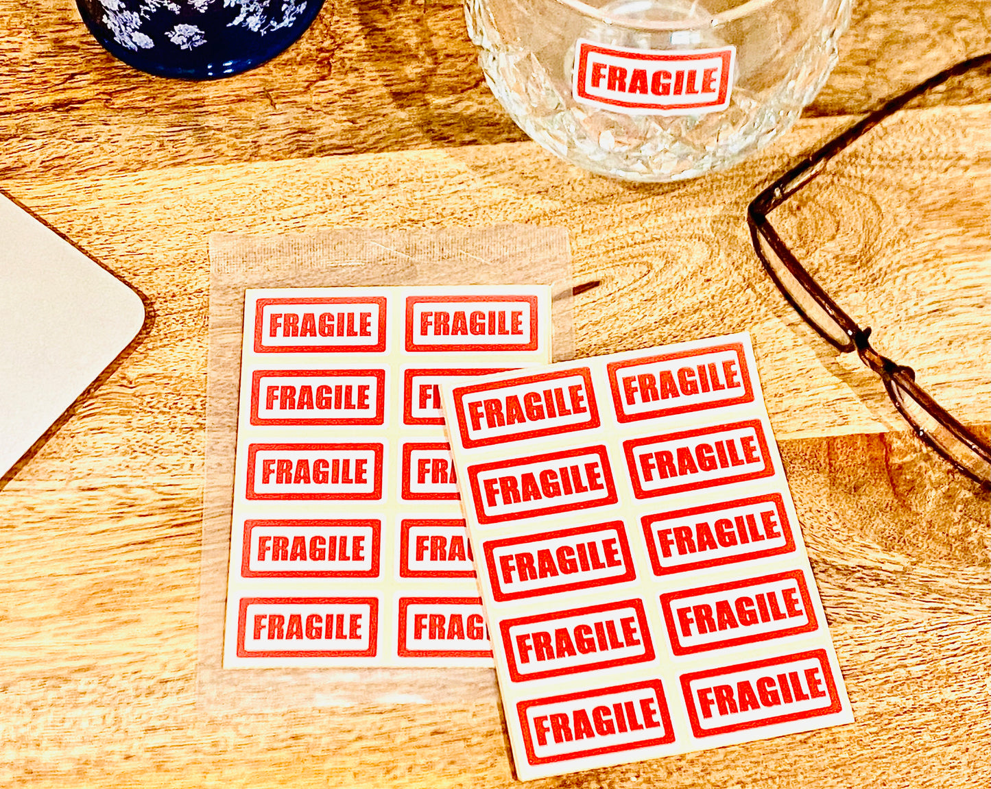 Small Fragile Stickers. 50 x 25mm