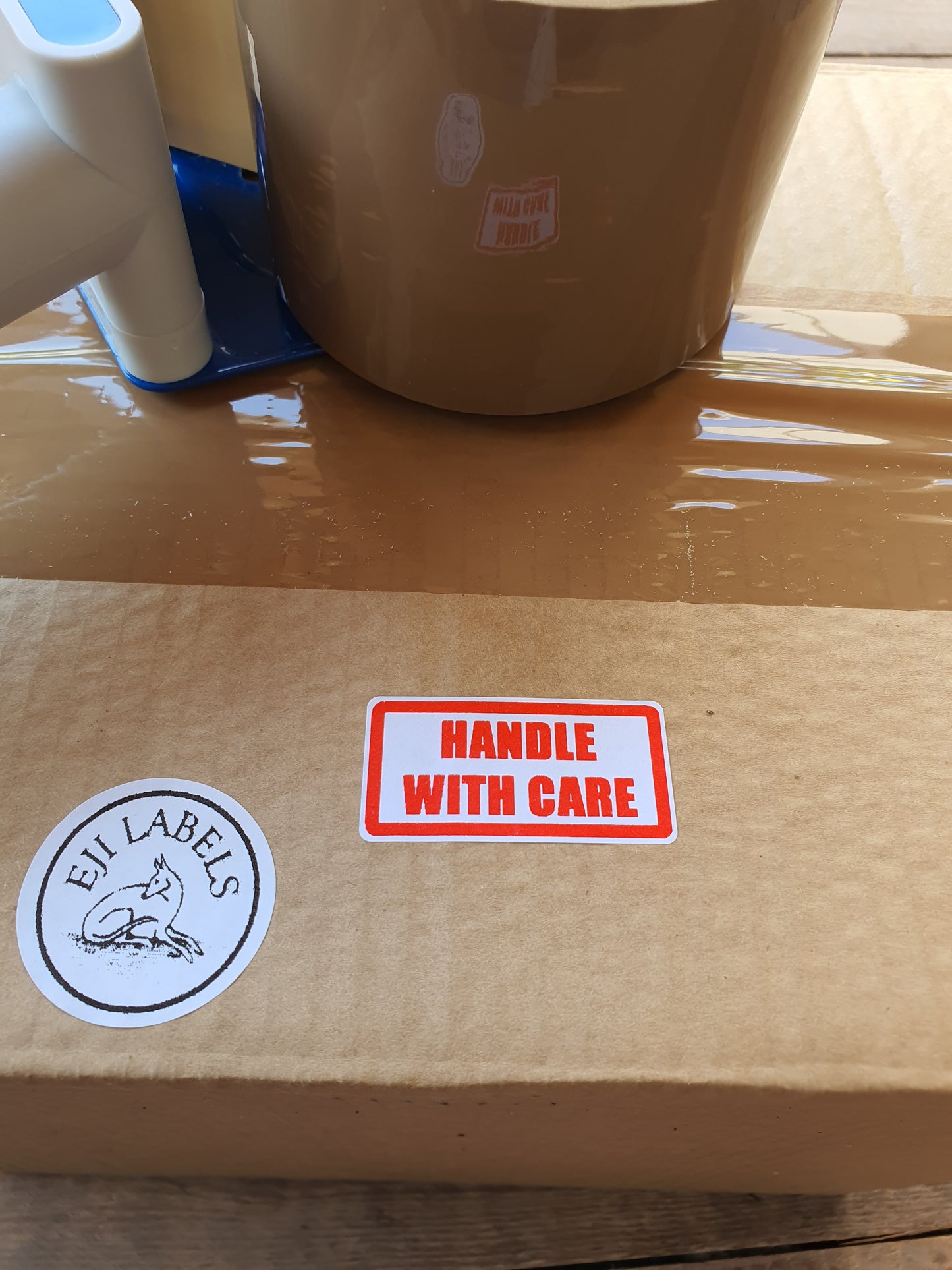 Small Handle with Care Stickers. 50 x 25mm