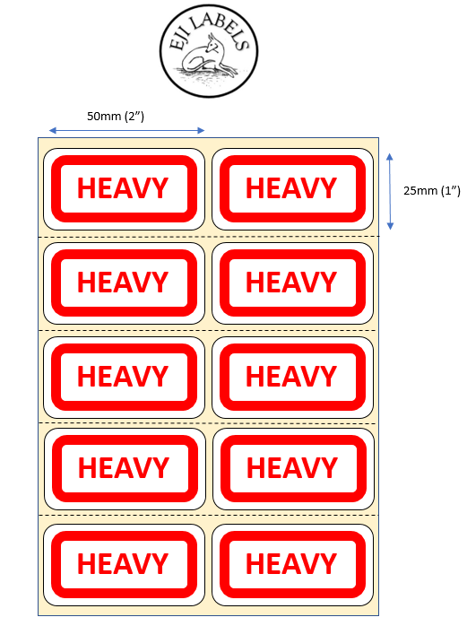 Small Heavy Stickers. 50 x 25mm – EJI Labels
