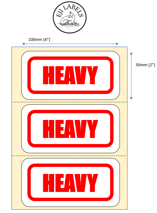 Large Heavy Stickers. 100 x 50mm