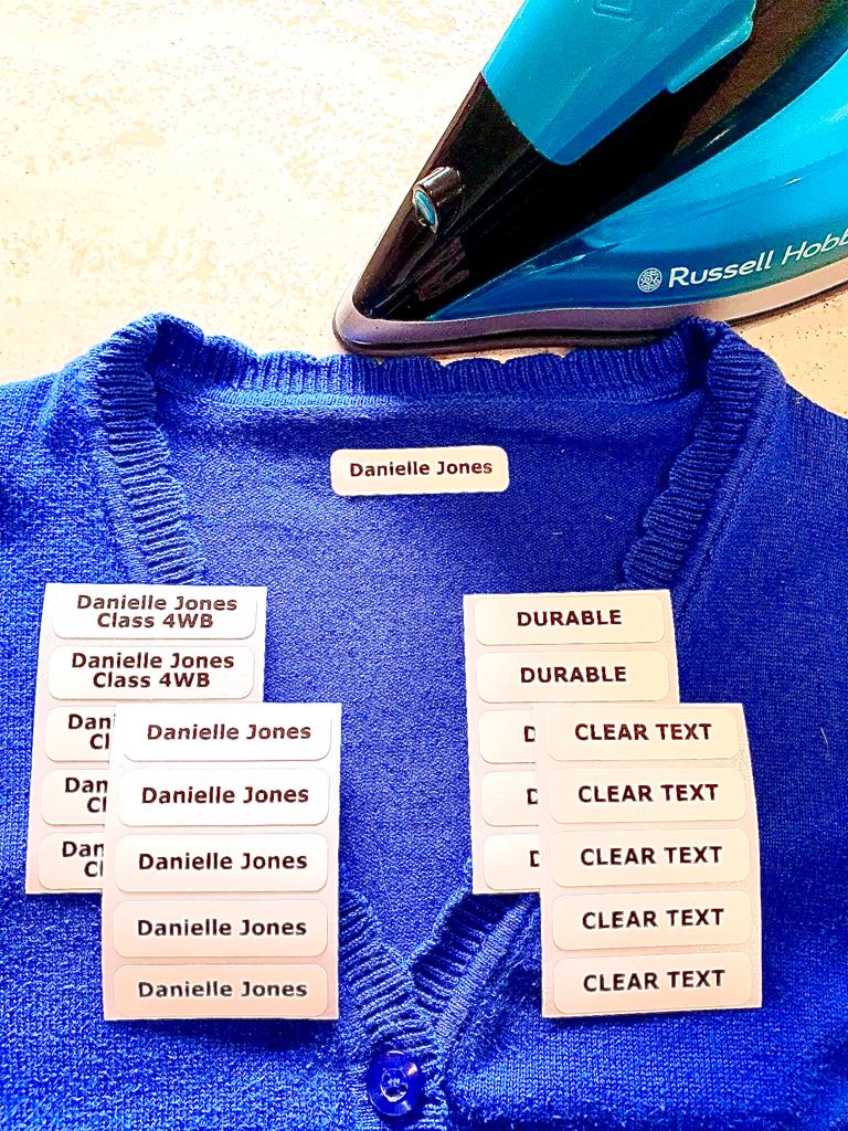 Iron on Clothing Name Labels